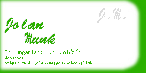 jolan munk business card